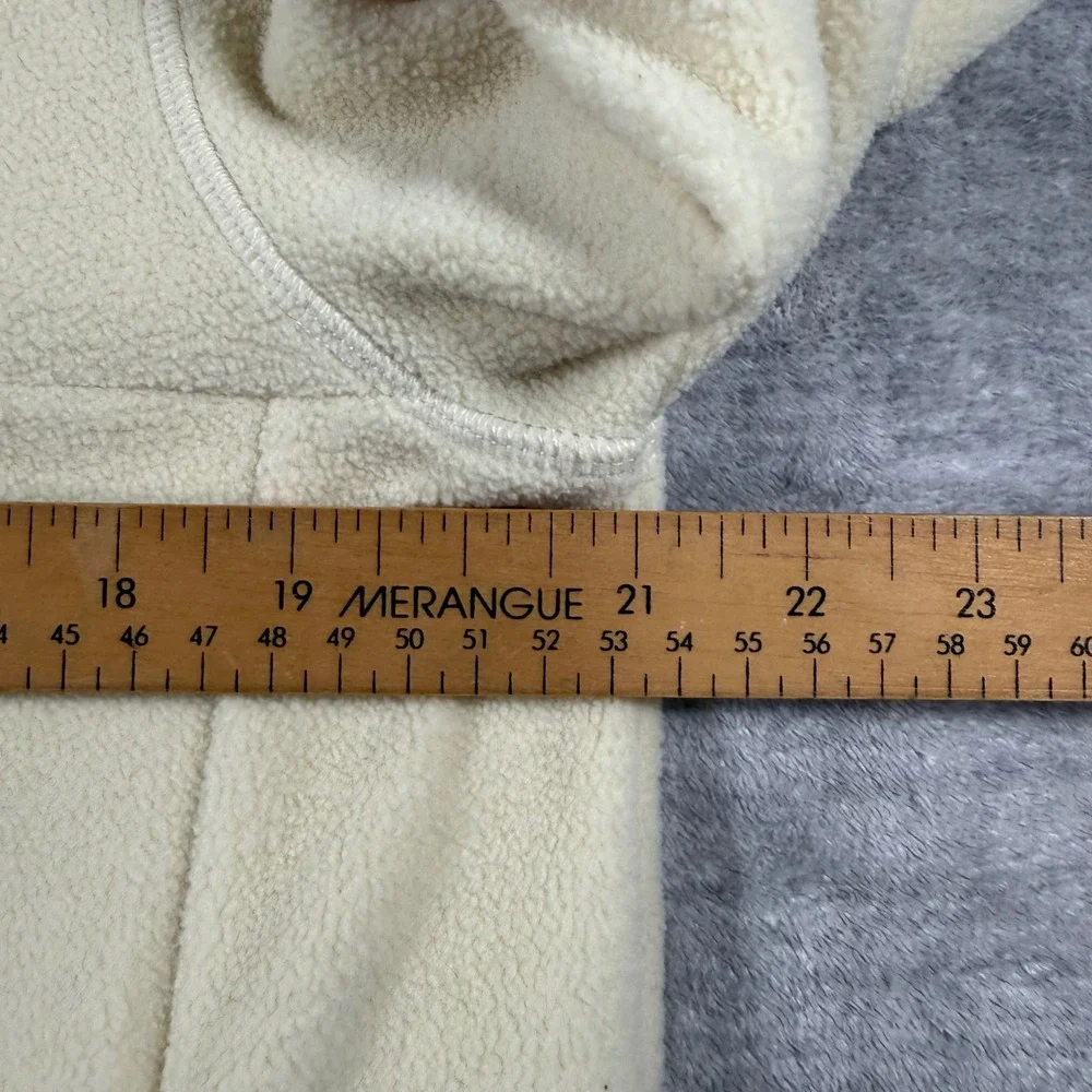 Champion Sweatshirt Womens Medium Cream Fleece Pullover T Snap Cozy Outdoors - Picture 10 of 10